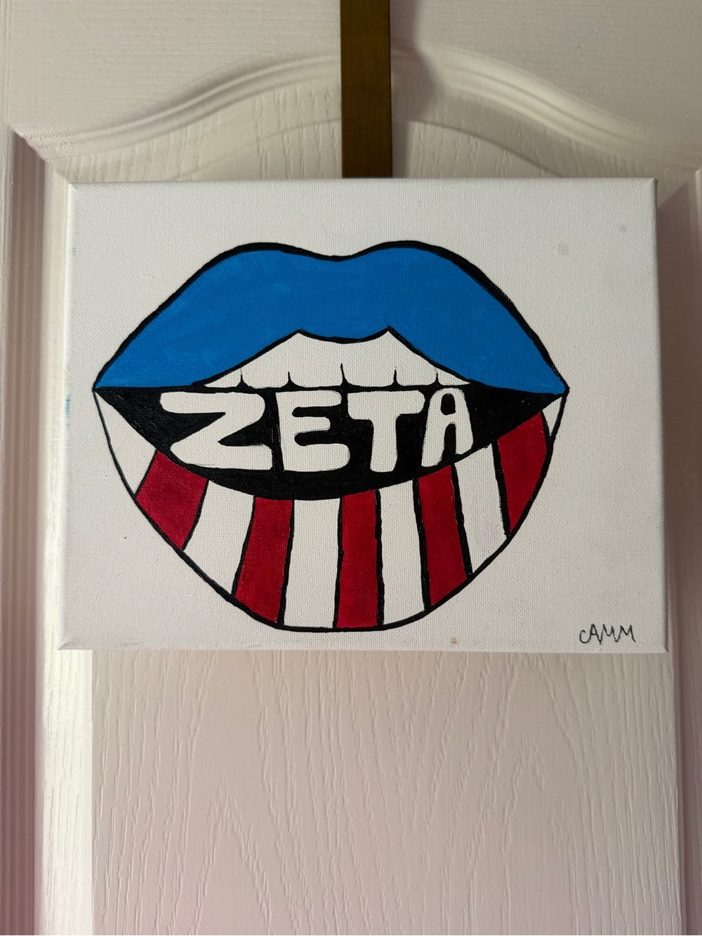 ZETA Lip Art Canvas - Blue, Red, White